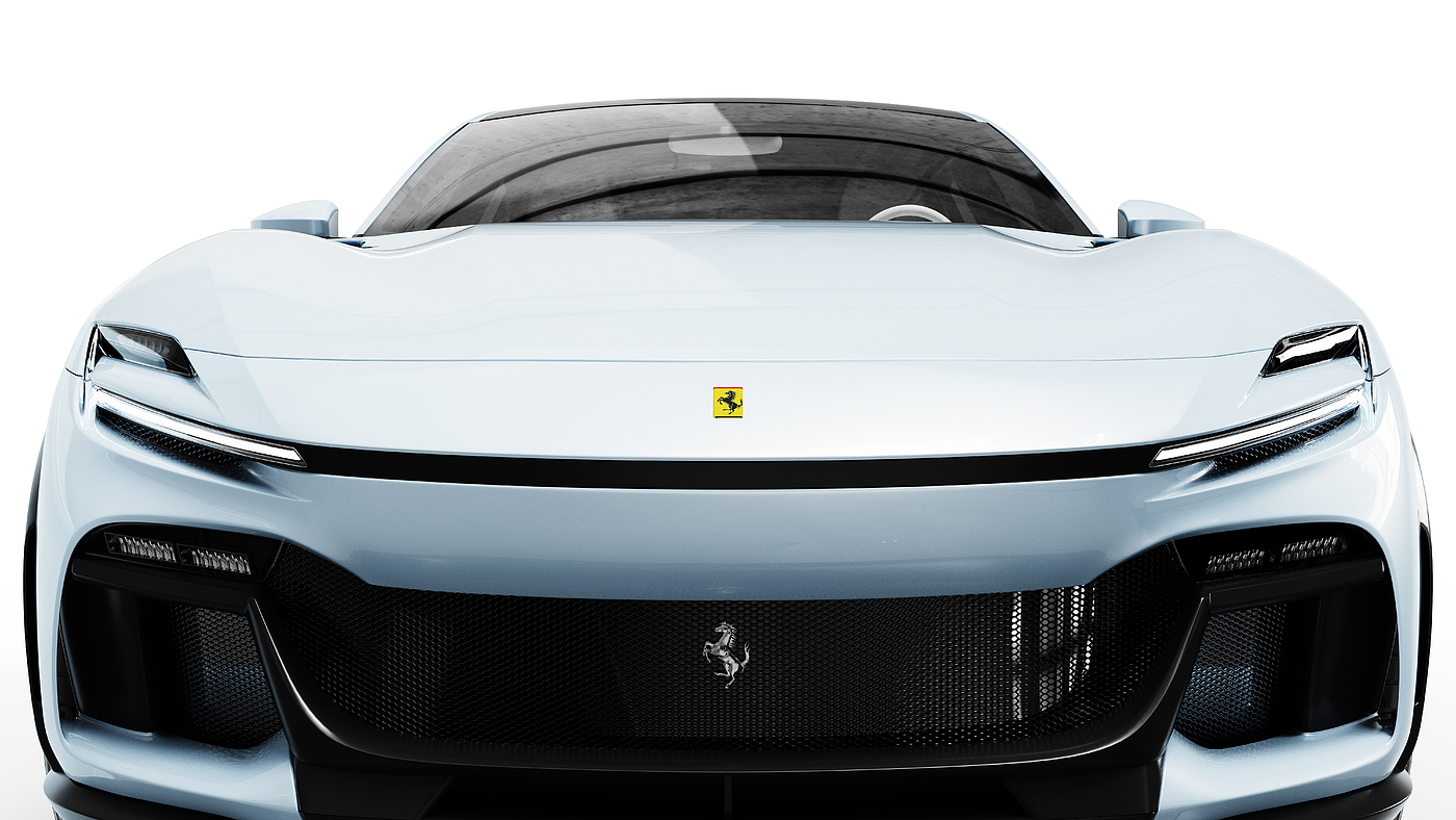 vehicle，Super run，Ferrari，Car rendering，Rendering exercise，