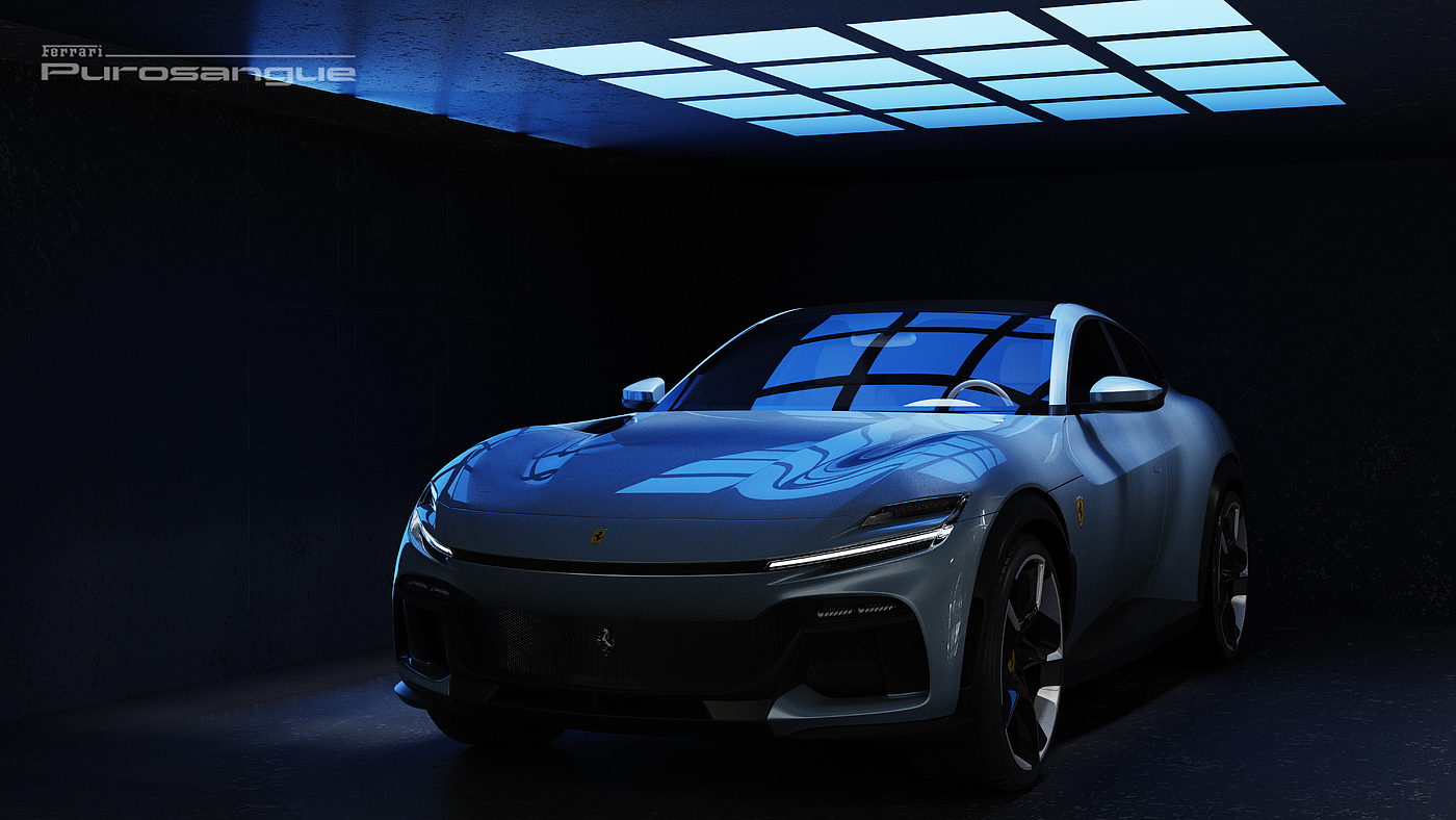 vehicle，Super run，Ferrari，Car rendering，Rendering exercise，