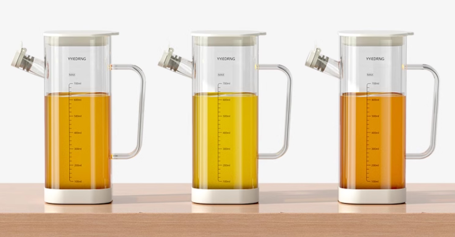 High boron silicon，oil bottle，Anti-drip hanging，Easy to clean，Big mouth，big handle，