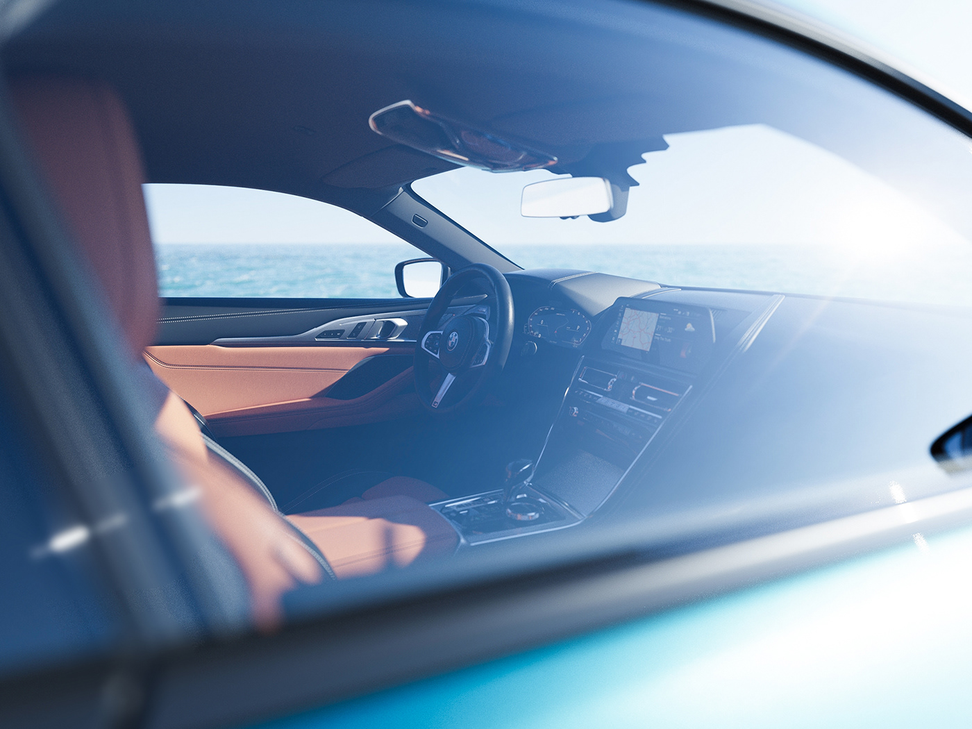 BMW M850i，high performance car，Computer Generated Shadow，