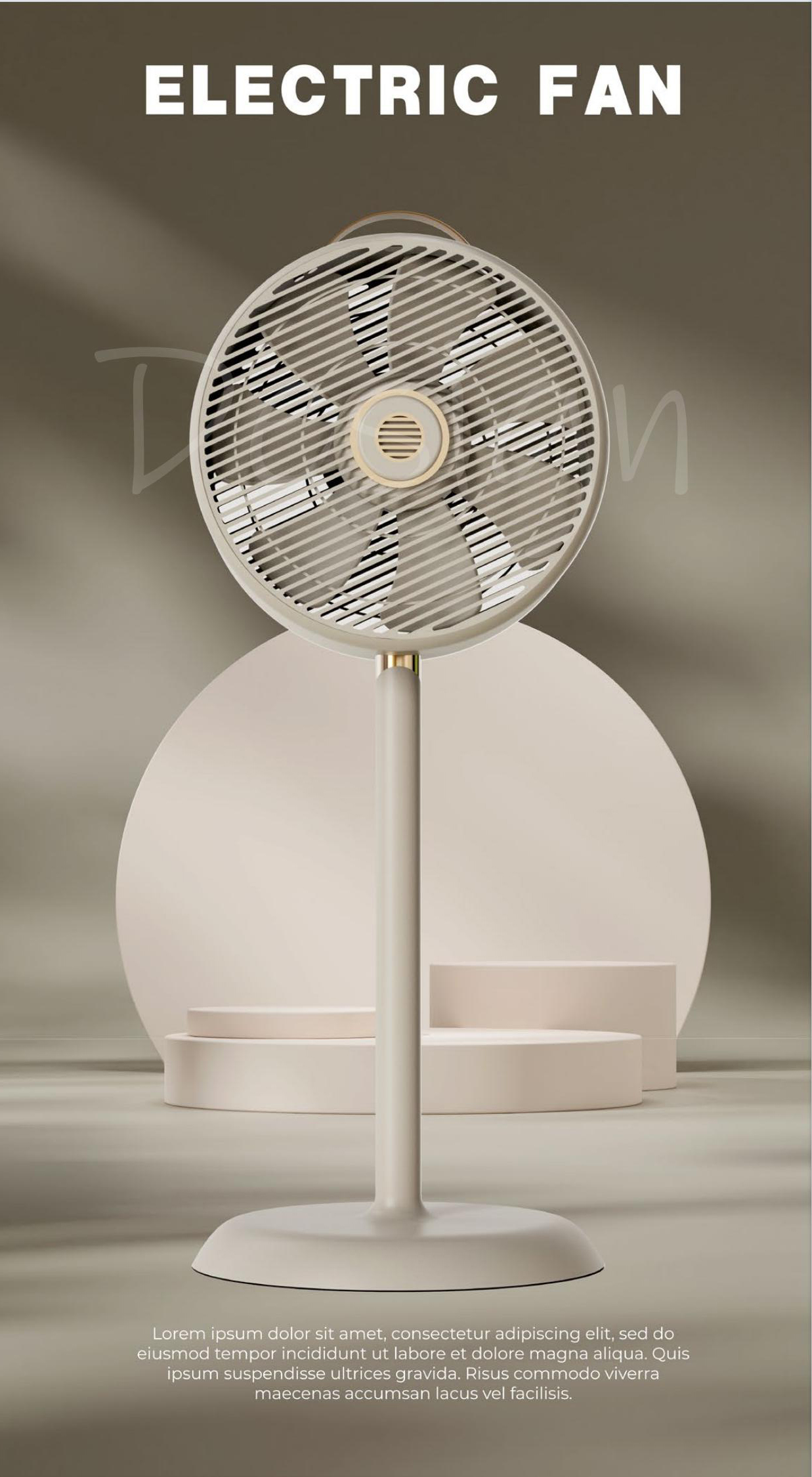 Floor Fan Design，Light luxury style，Cream，Diablo color scheme，Electric fan design，Small household appliance design，