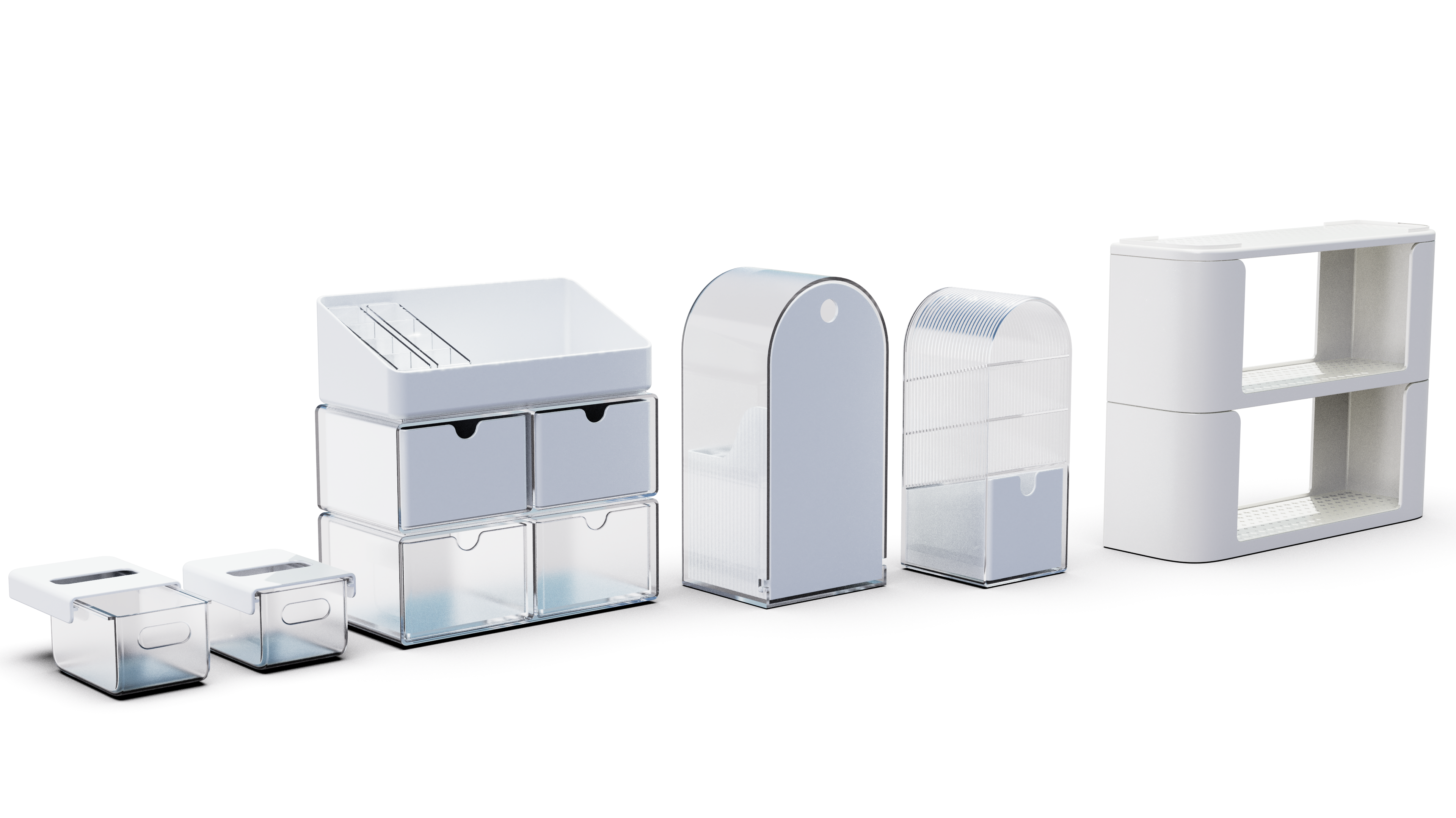 Receive，Mirror cabinet interior storage，Cosmetic storage，product design，plastic，