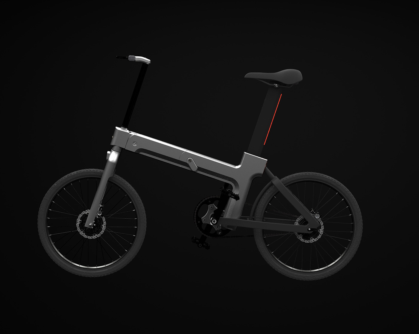 product design，vehicle，Bicycle，Structural design，Folding structure，cmf，black，silver，