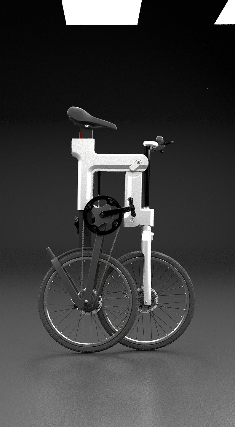 product design，vehicle，Bicycle，Structural design，Folding structure，cmf，black，silver，