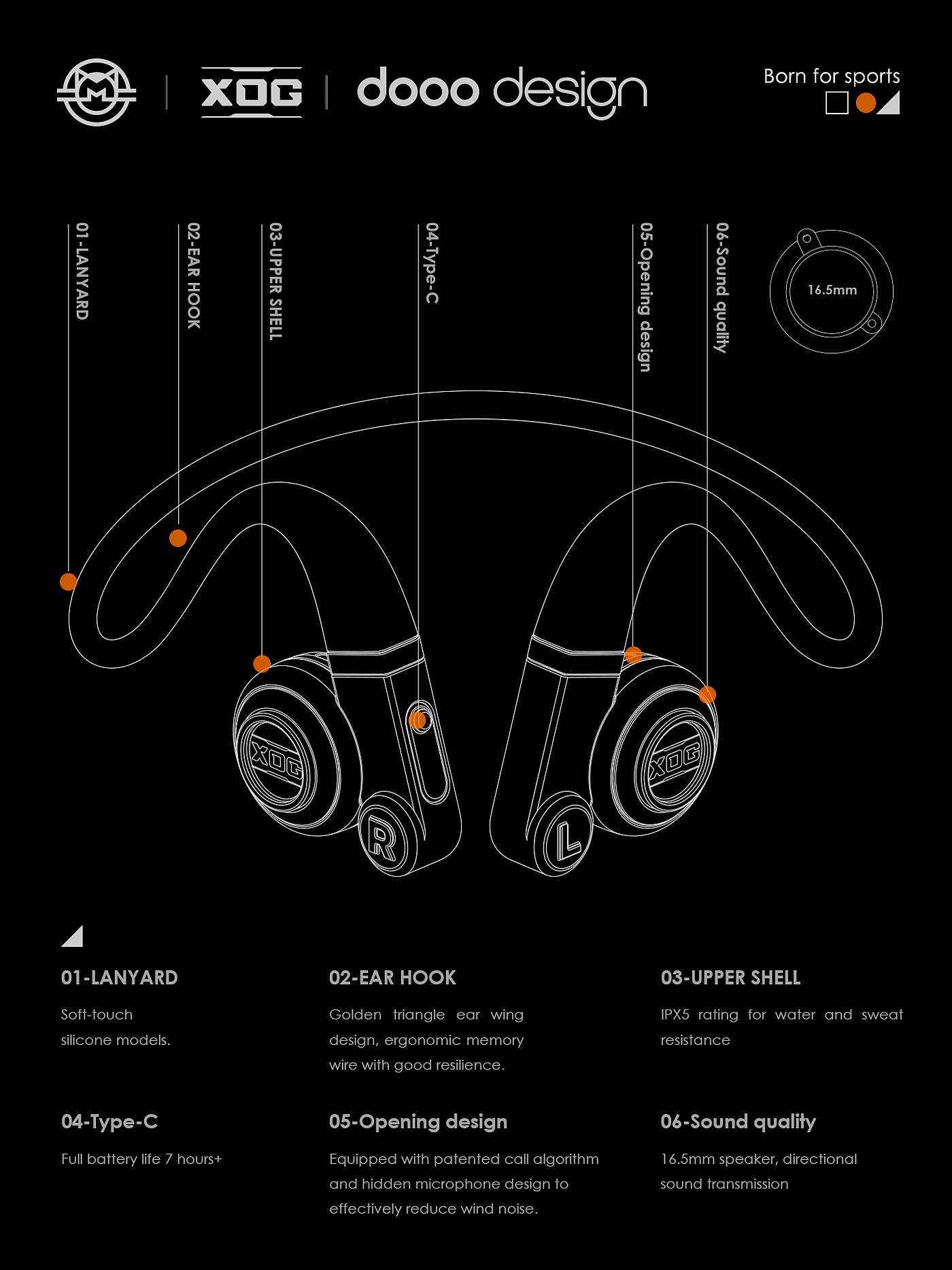 Degree design，product design，electronic product，headset，Open Bluetooth Headset，3c，