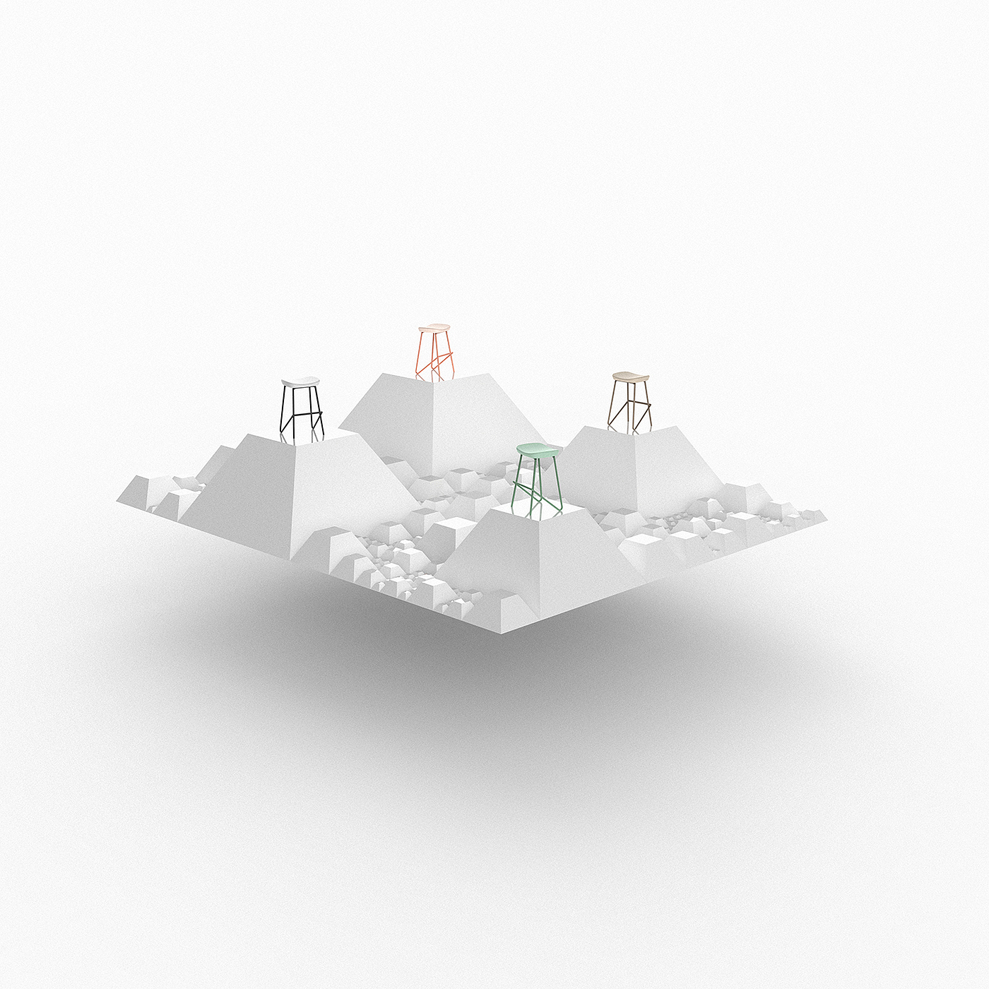 concept，chair，Hexagonal prism，