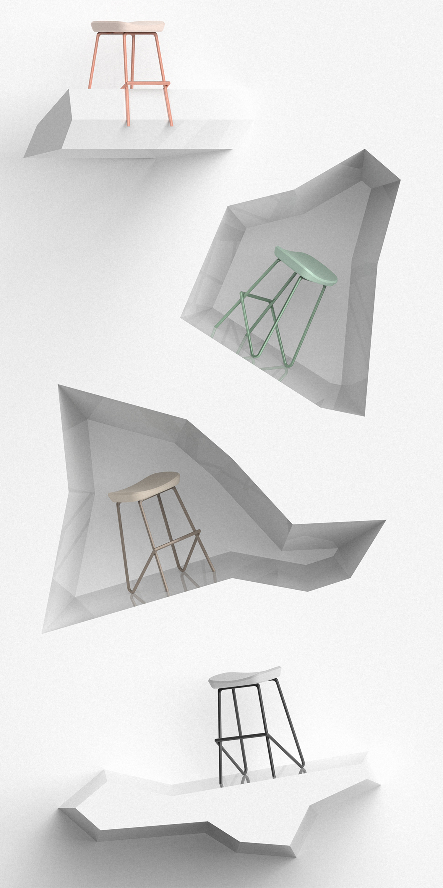 concept，chair，Hexagonal prism，