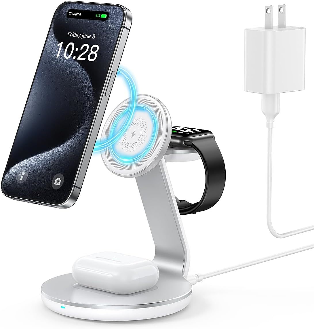 2024 Amazon new three-in-one wireless charger，