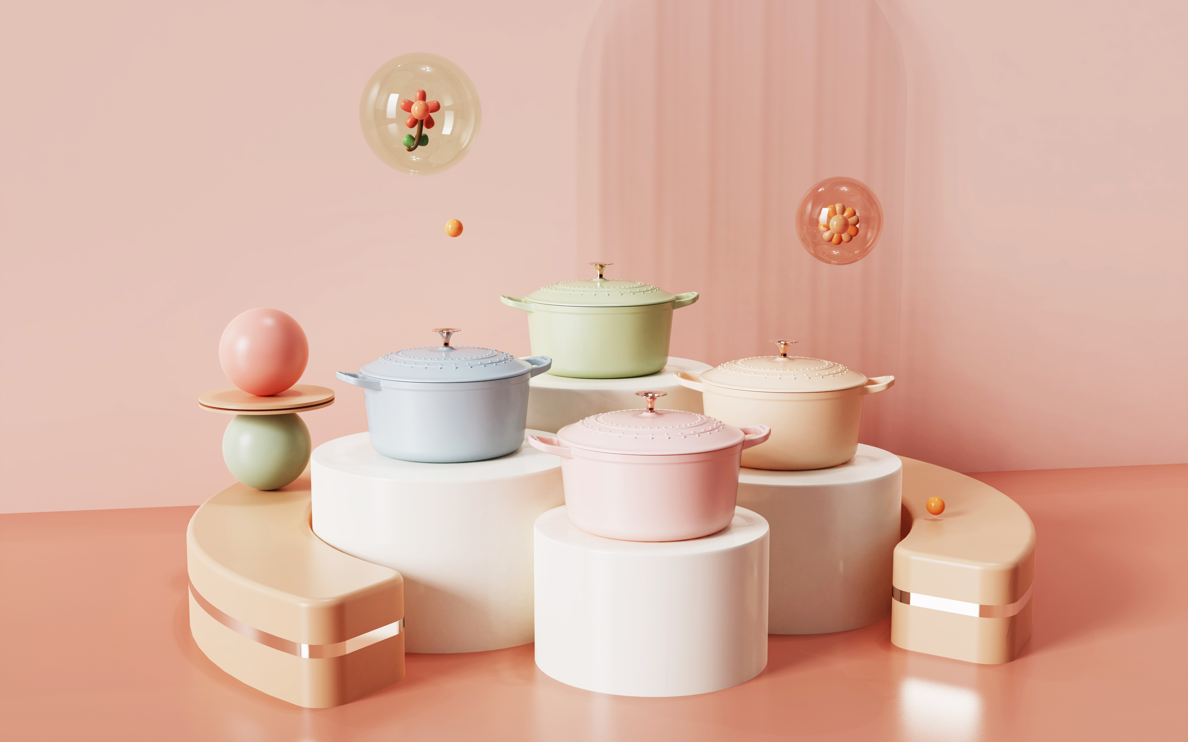 Beautiful enamel pot，