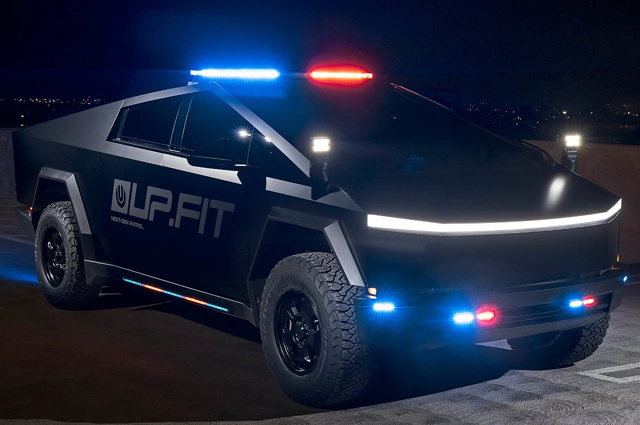 Cybertruck，automobile，police car，vehicle，Tesla Police Car，