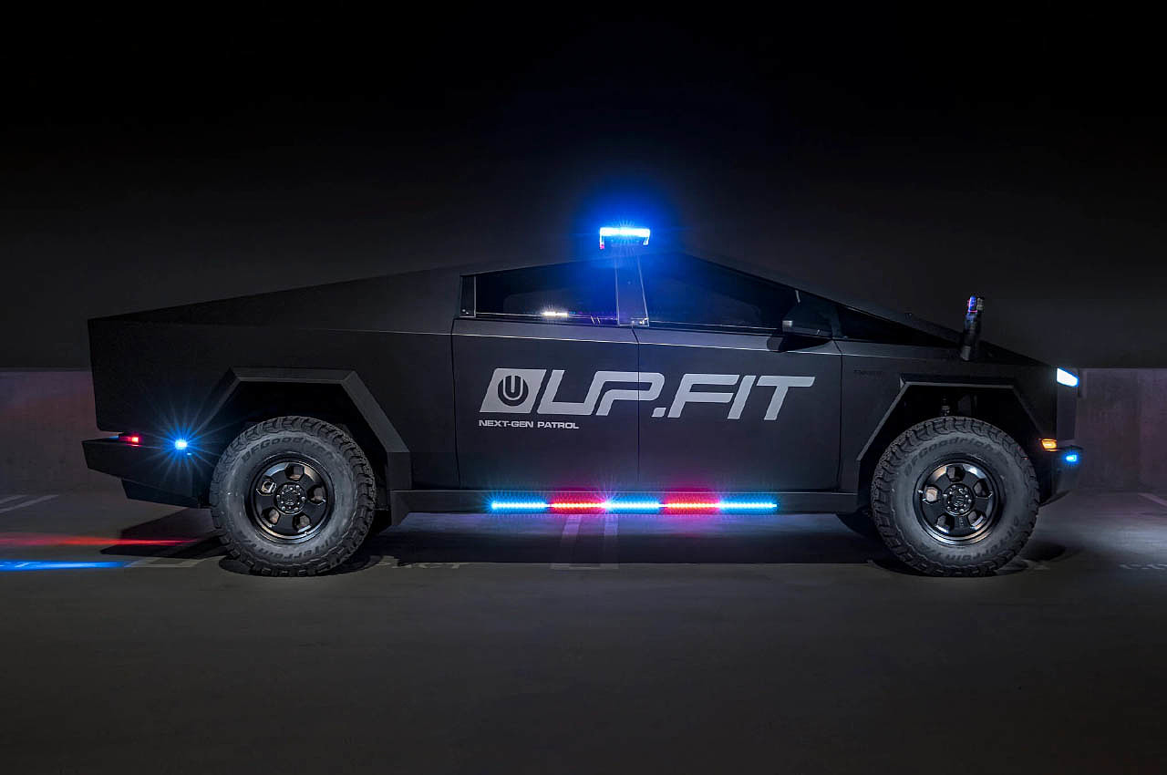 Cybertruck，automobile，police car，vehicle，Tesla Police Car，