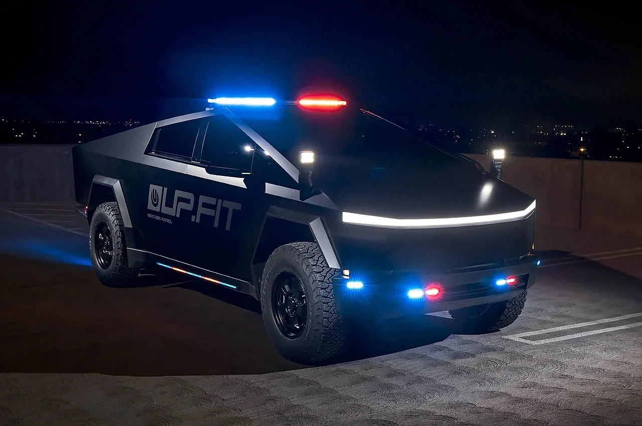 Cybertruck，automobile，police car，vehicle，Tesla Police Car，