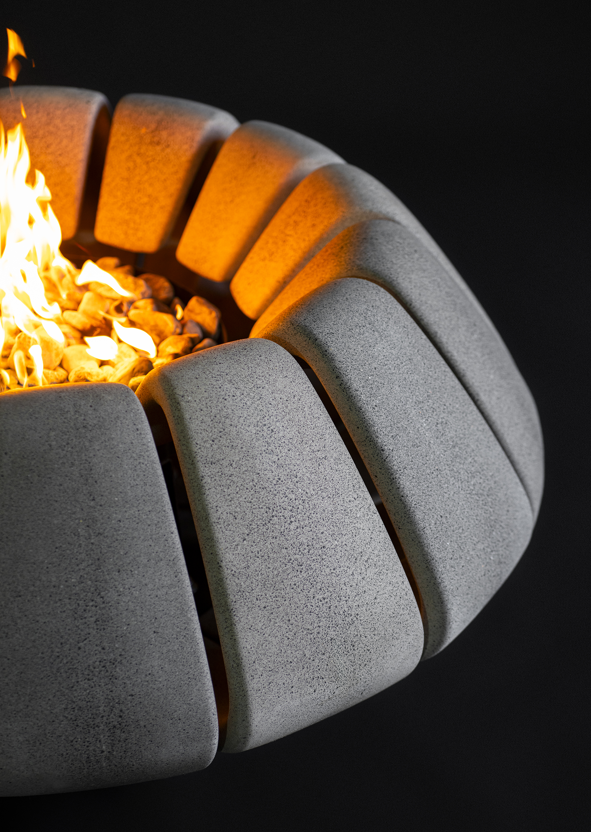 concrete，Fire pit，Sunflower，