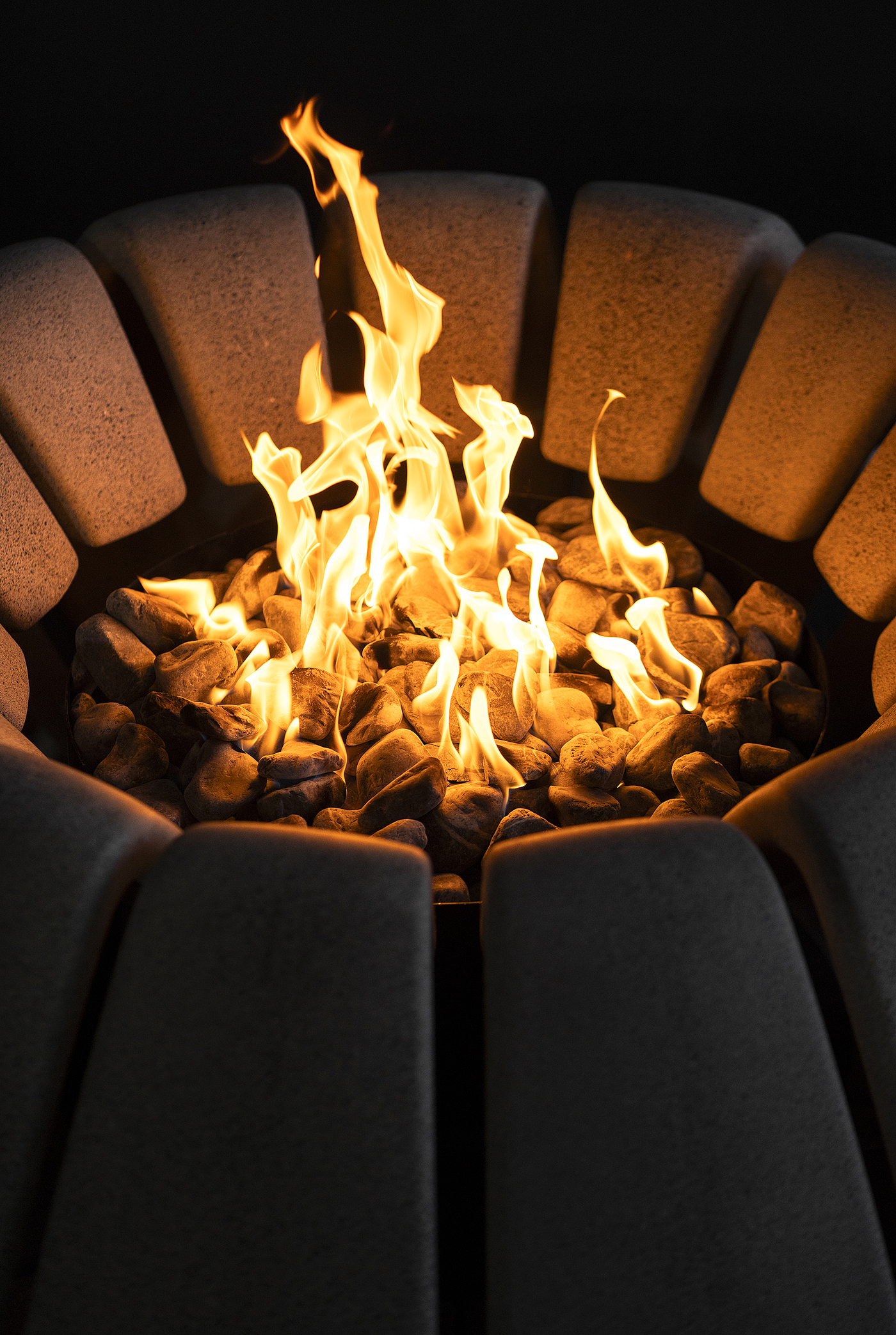 concrete，Fire pit，Sunflower，