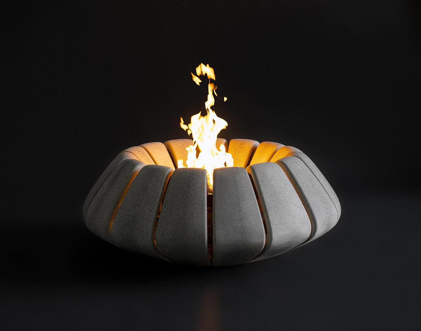 concrete，Fire pit，Sunflower，
