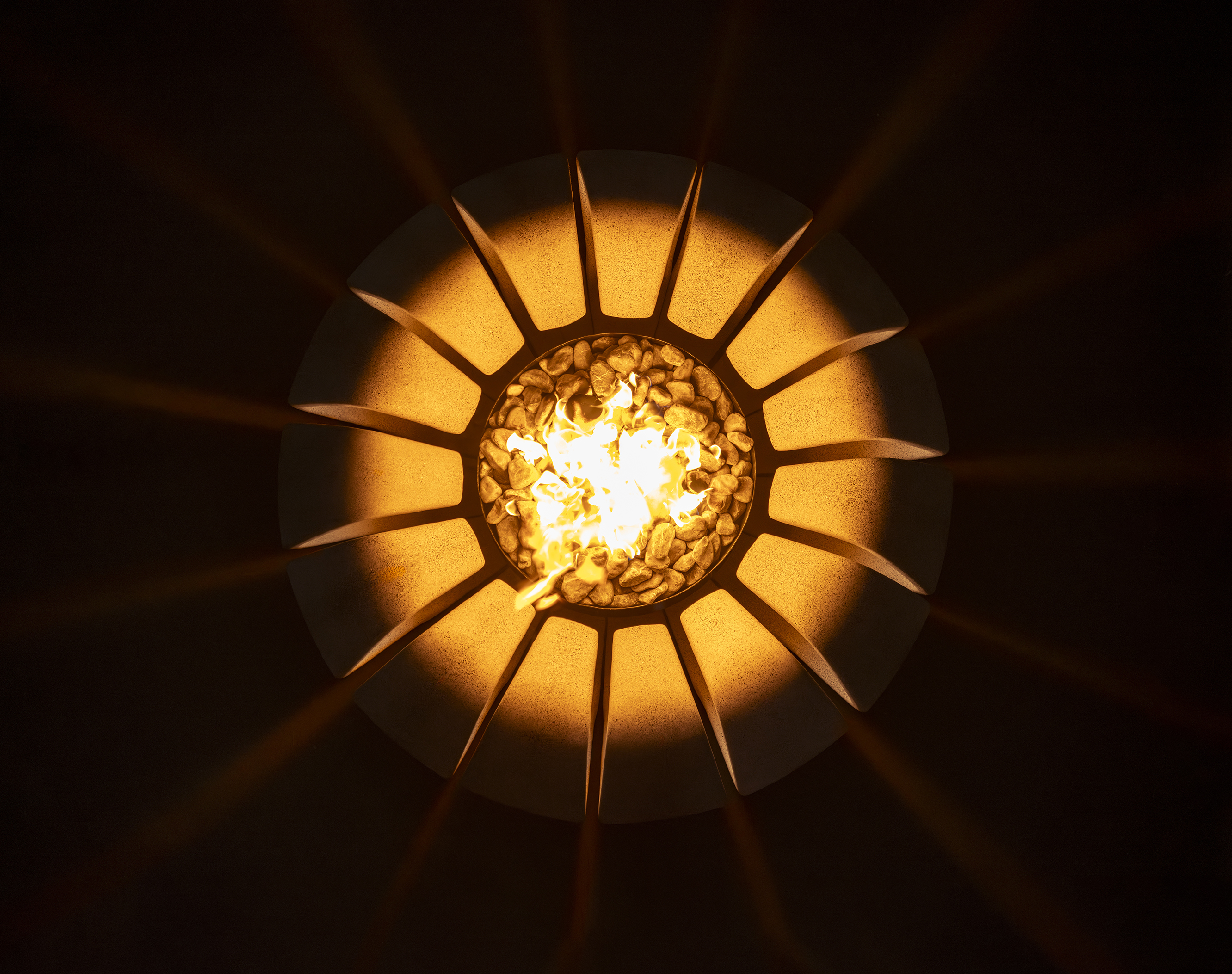 concrete，Fire pit，Sunflower，