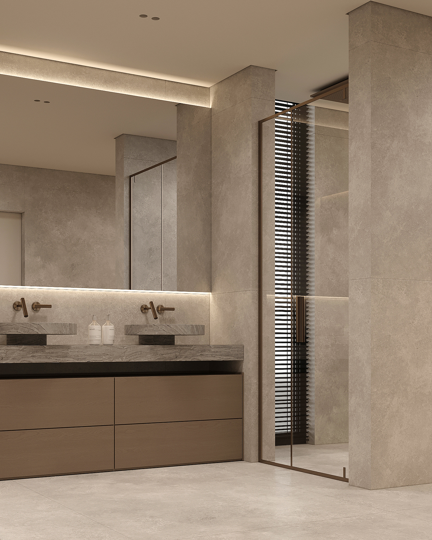 Master Bathroom，Interior design，modern，Simplicity，