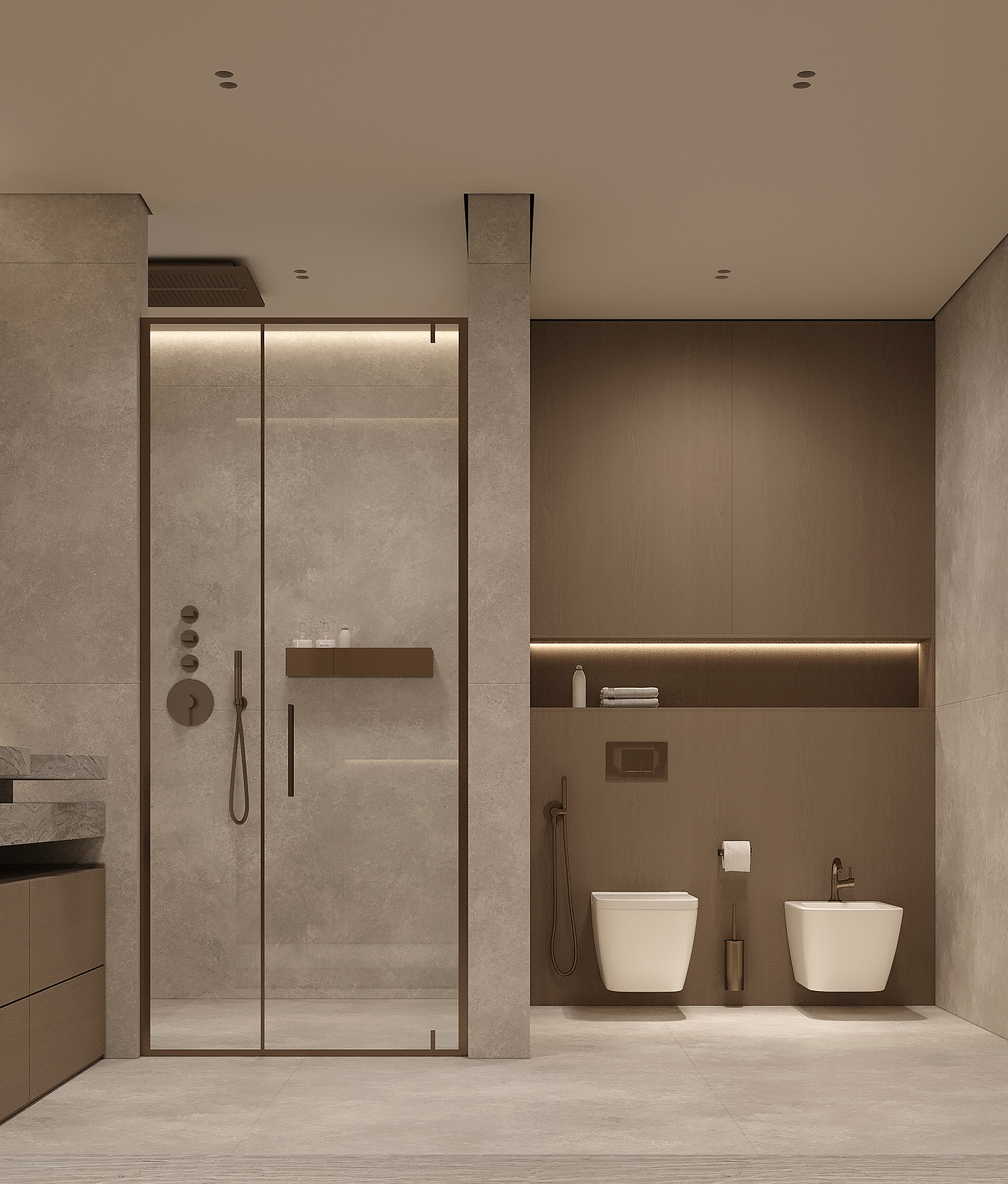 Master Bathroom，Interior design，modern，Simplicity，