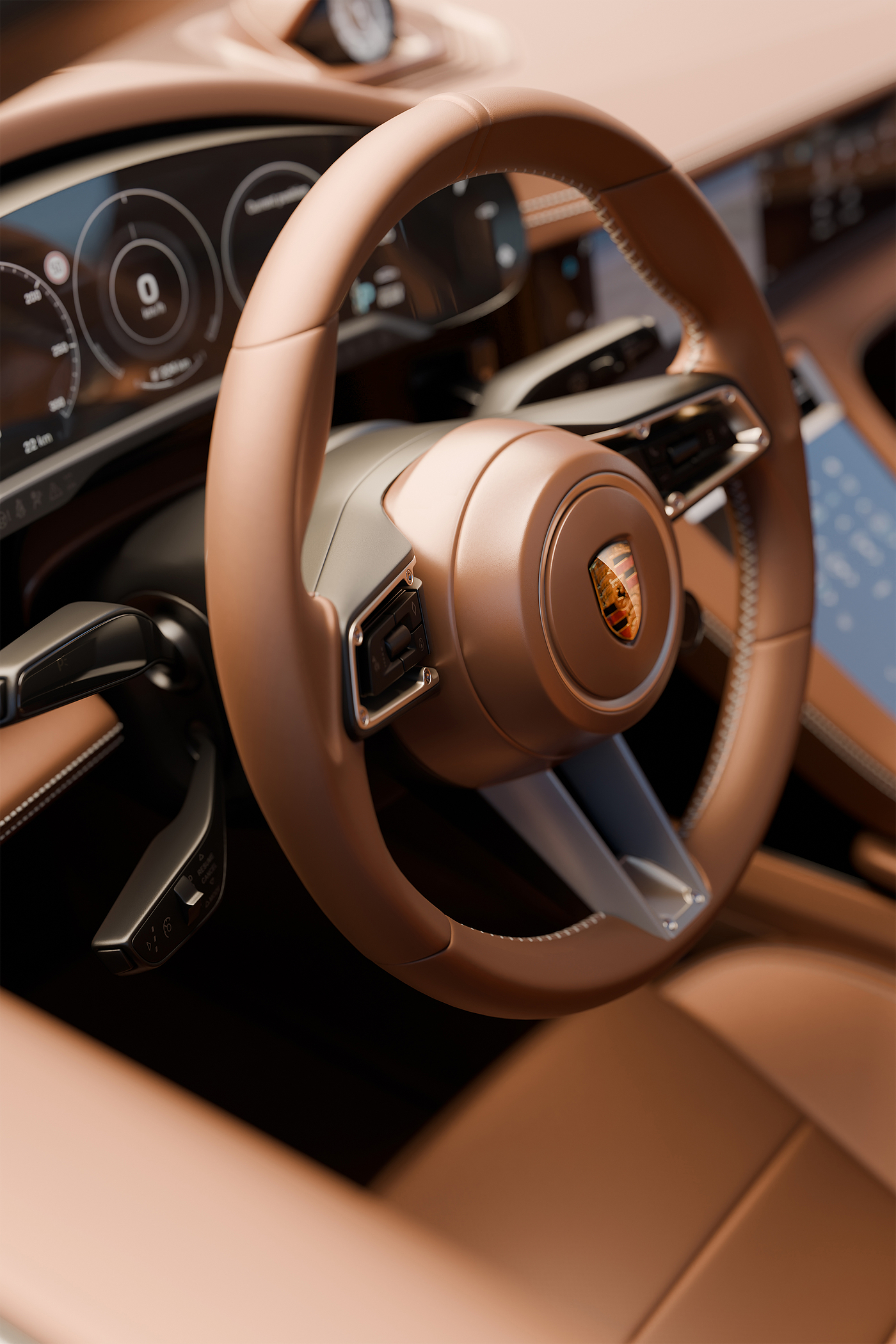 BLENDER，Product animation，Porsche，Car rendering，Automotive interior，Car animation，Blender Animation，automobile，