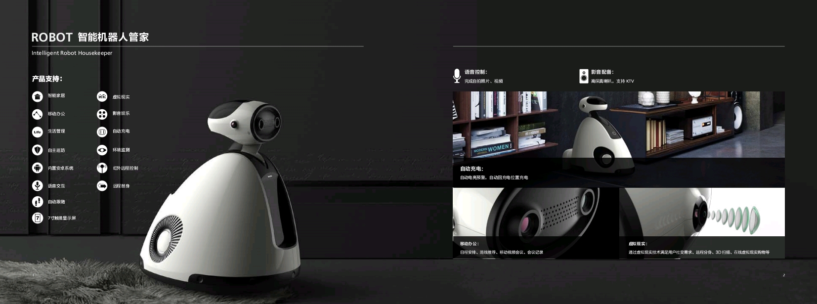 intelligent robot，Intelligent housekeeper，projection robot，Smart home control center，Intelligent Monitoring Execution Center，