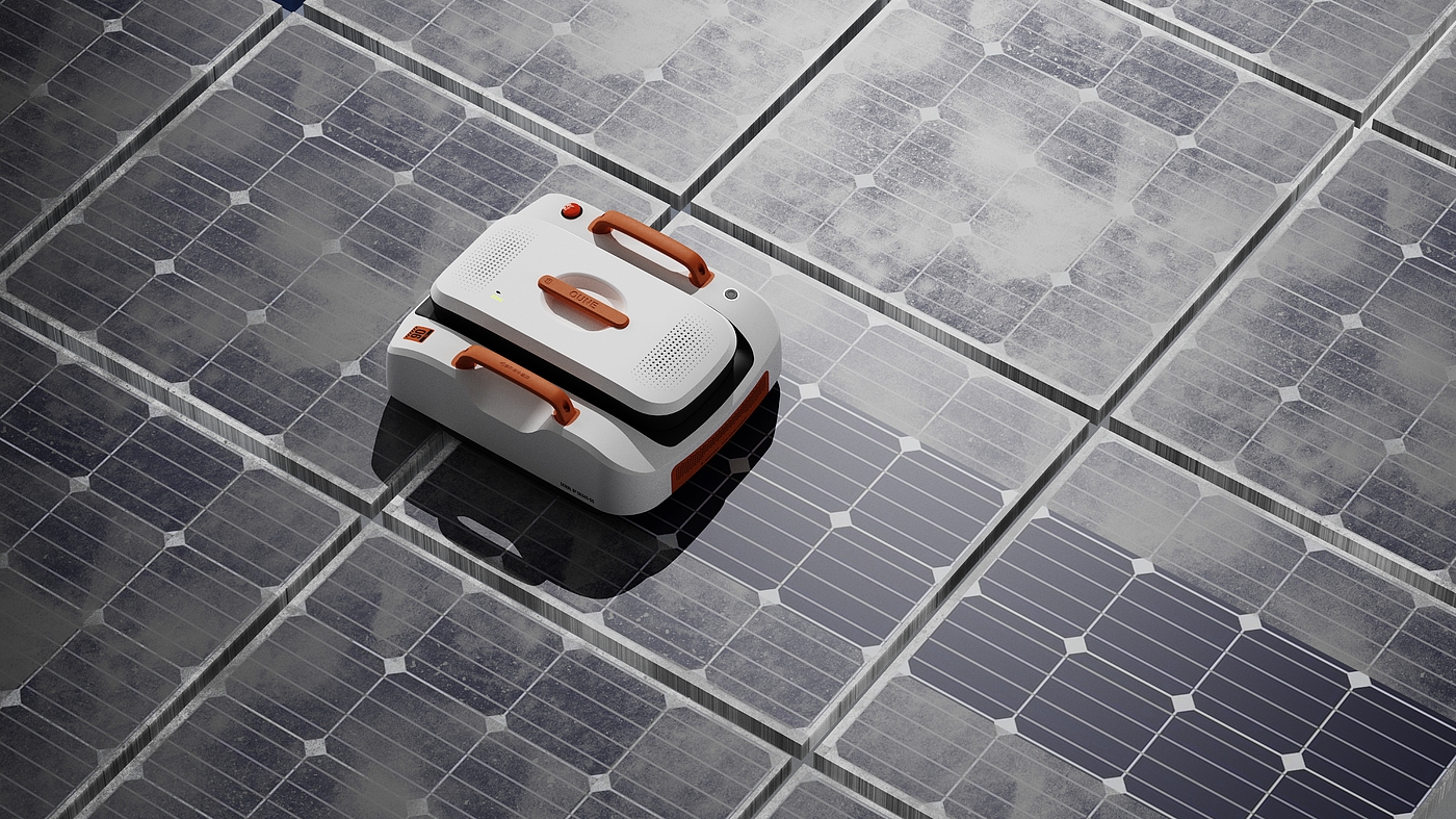 photovoltaic，solar energy，Cleaning robot，product design，Render，yifeeling，A touch，sample reels，