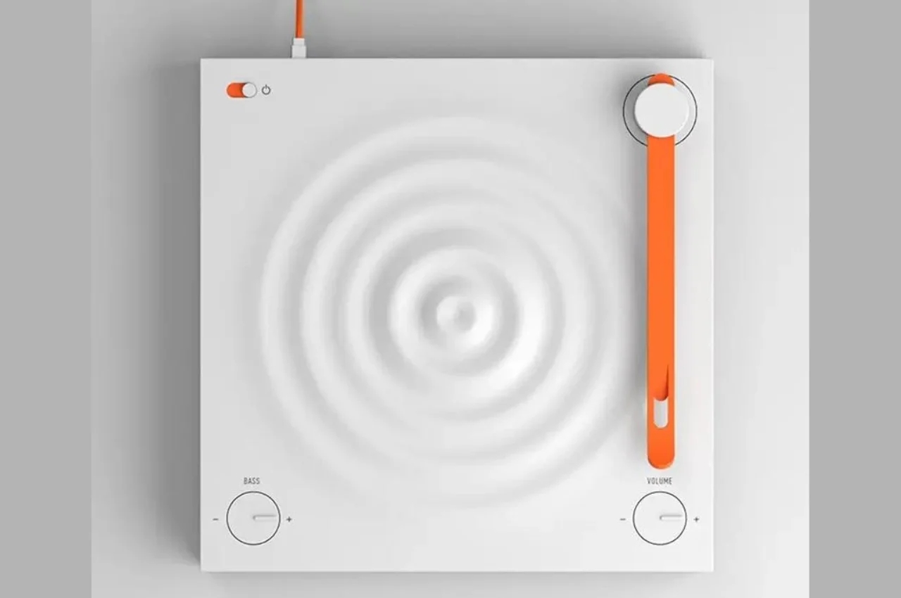 antique design，Bluetooth music player，Vinyl record，