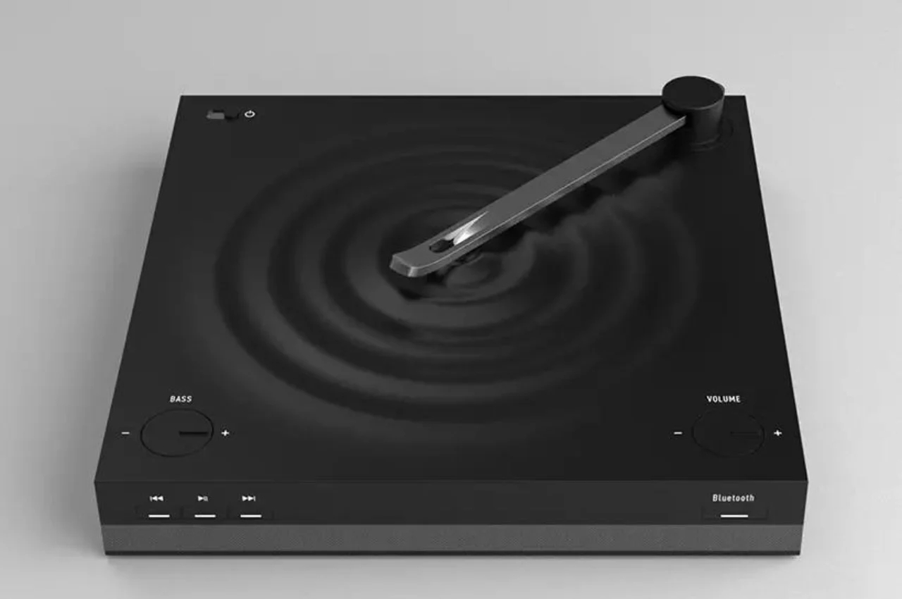 antique design，Bluetooth music player，Vinyl record，