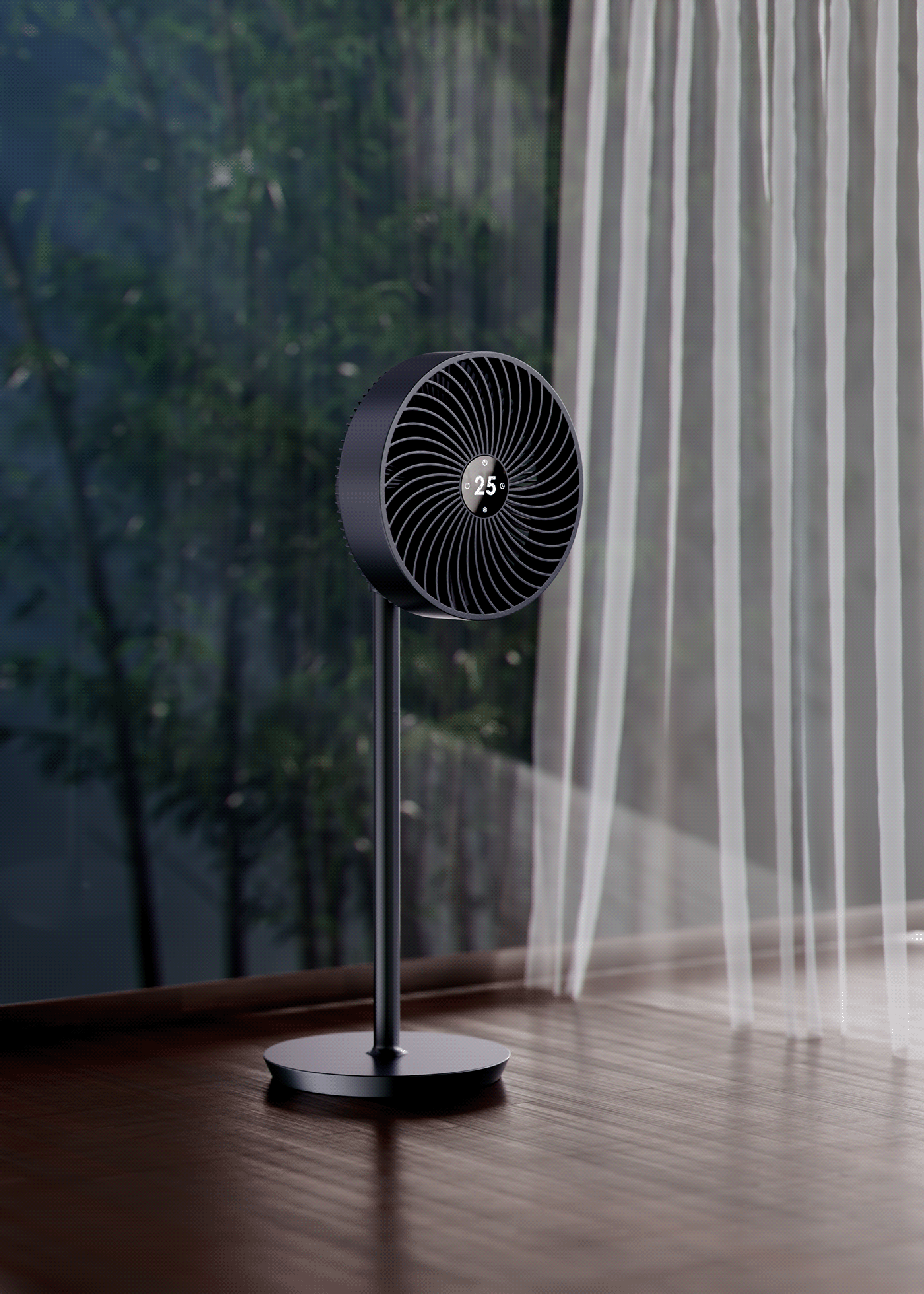 electric fan，simple，number，screen，
