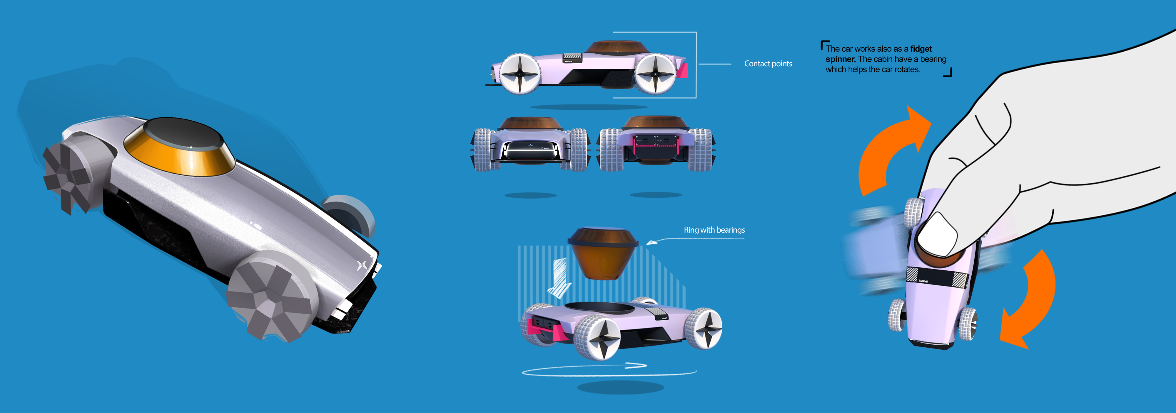 POLESTAR MR. SPINNIN，Fingertip gyroscope，Die casting car，Toys，Model，