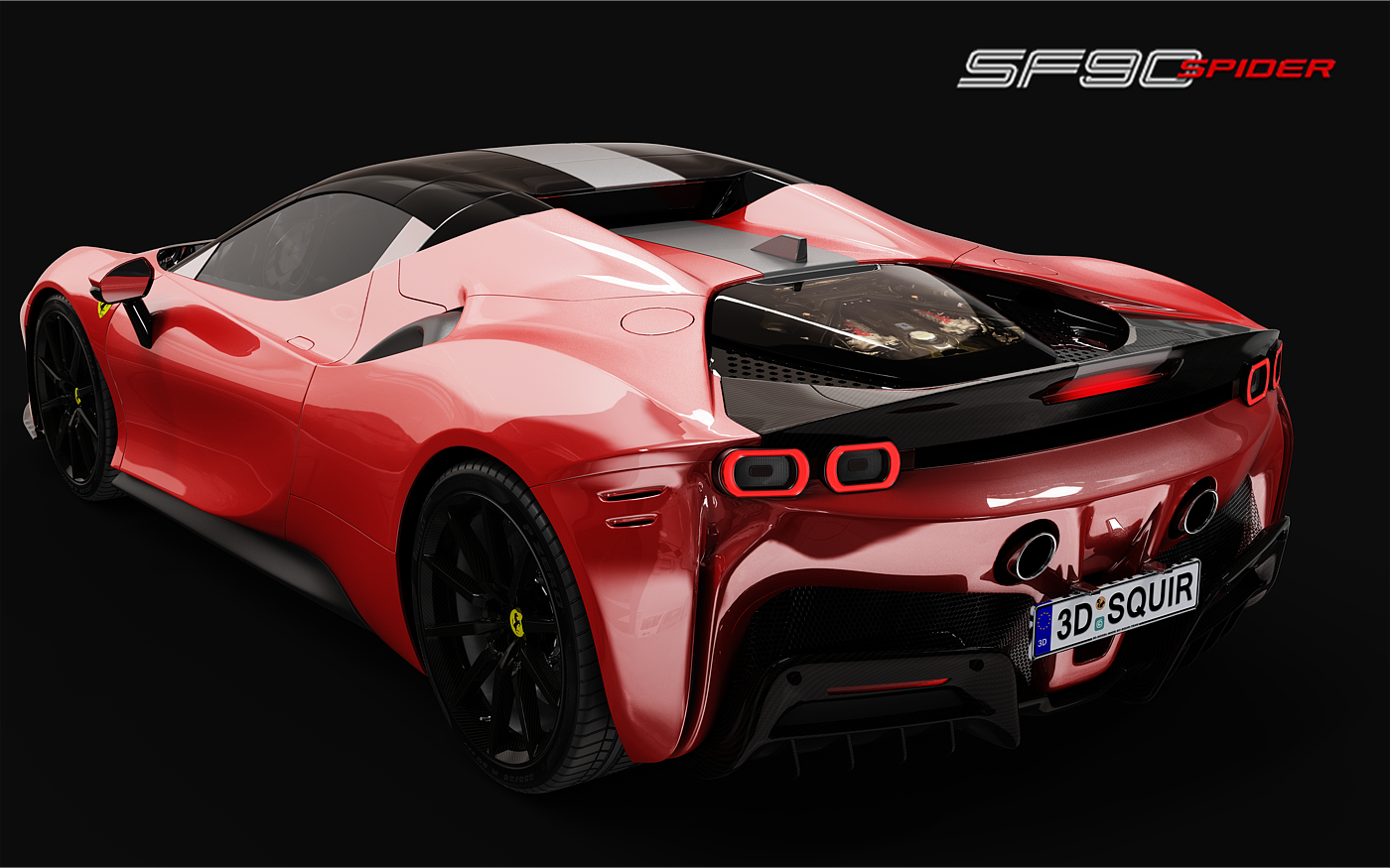 vehicle，Ferrari，Car rendering，Super run，