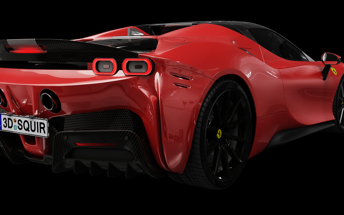 vehicle，Ferrari，Car rendering，Super run，