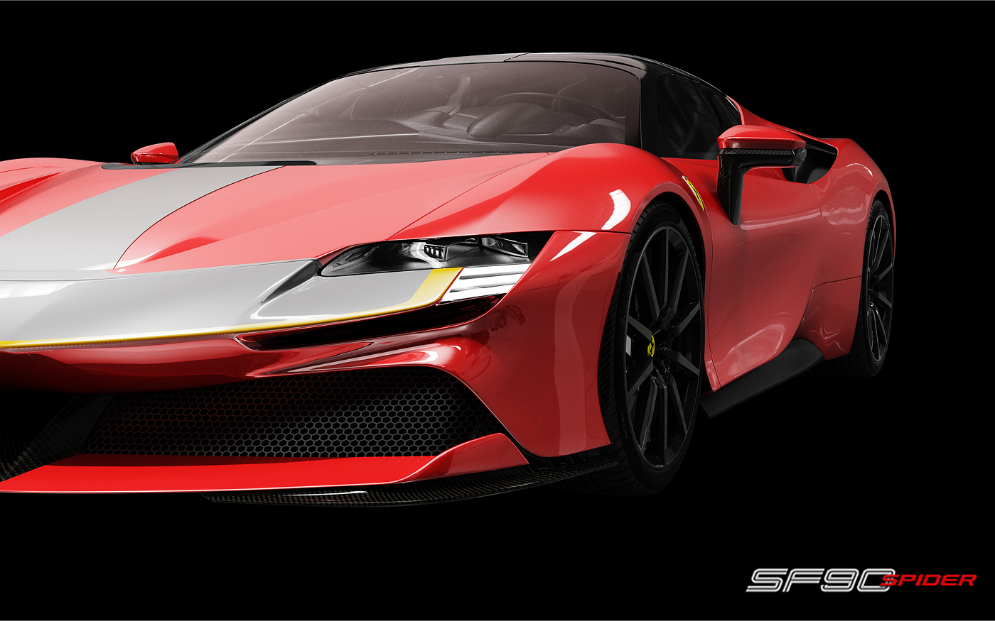 vehicle，Ferrari，Car rendering，Super run，