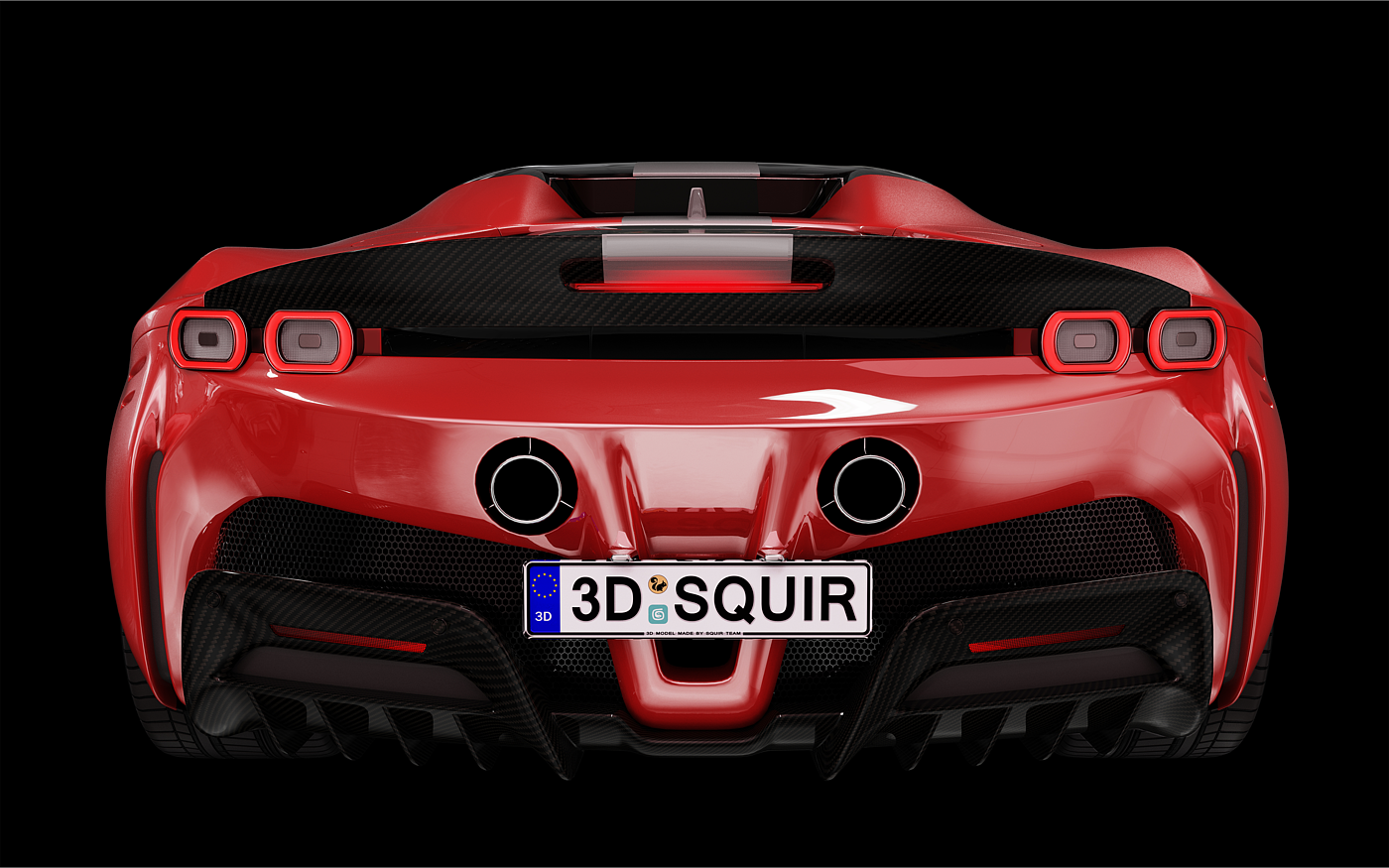 vehicle，Ferrari，Car rendering，Super run，