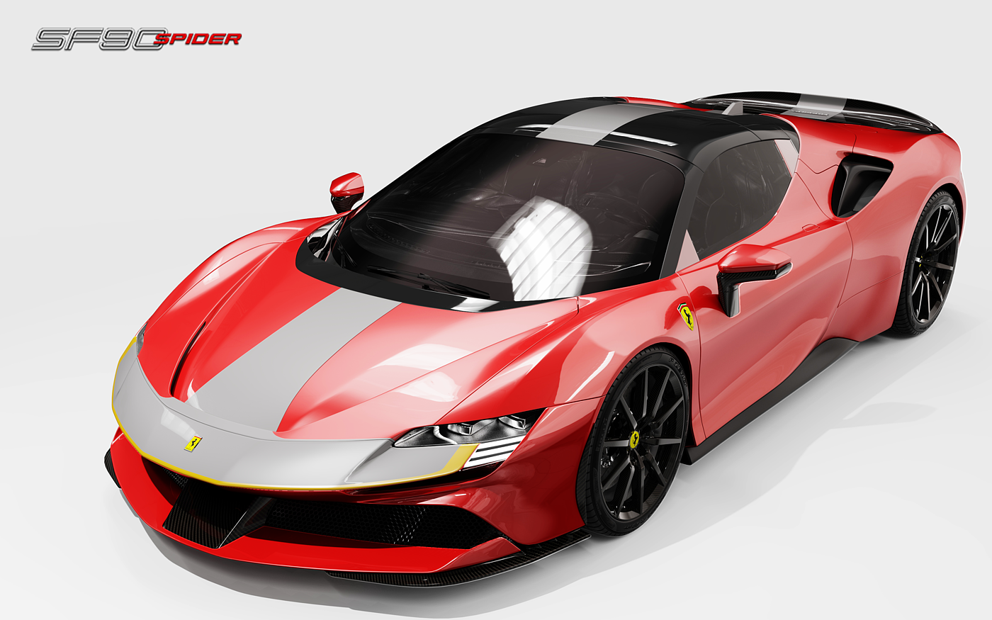 vehicle，Ferrari，Car rendering，Super run，