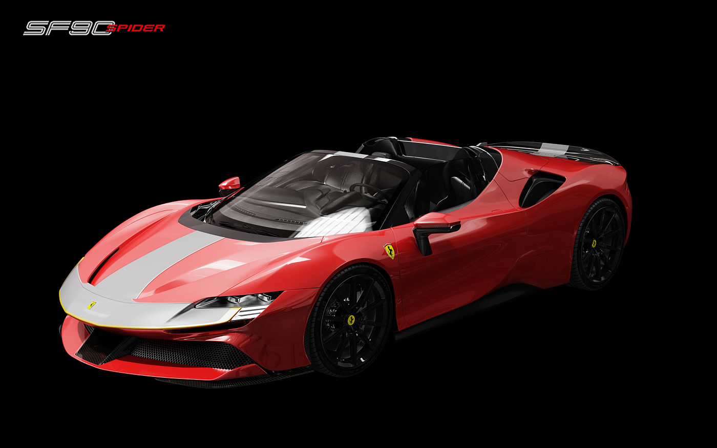 vehicle，Ferrari，Car rendering，Super run，