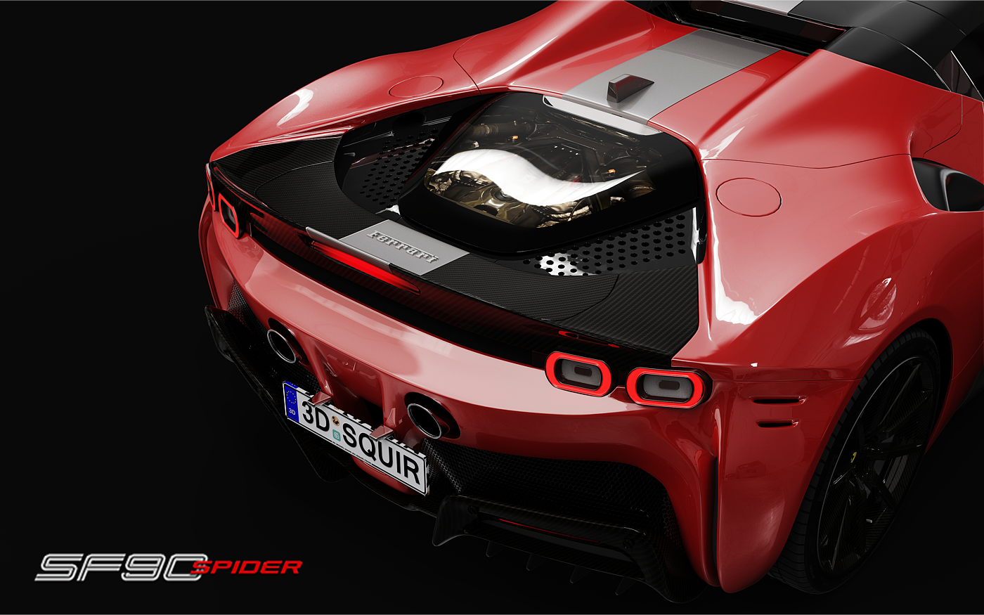 vehicle，Ferrari，Car rendering，Super run，