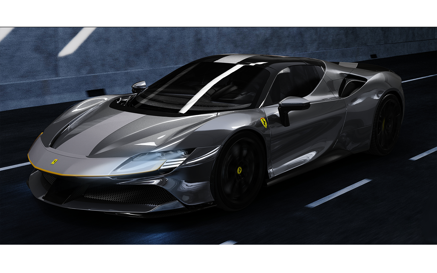 vehicle，Ferrari，Car rendering，Super run，