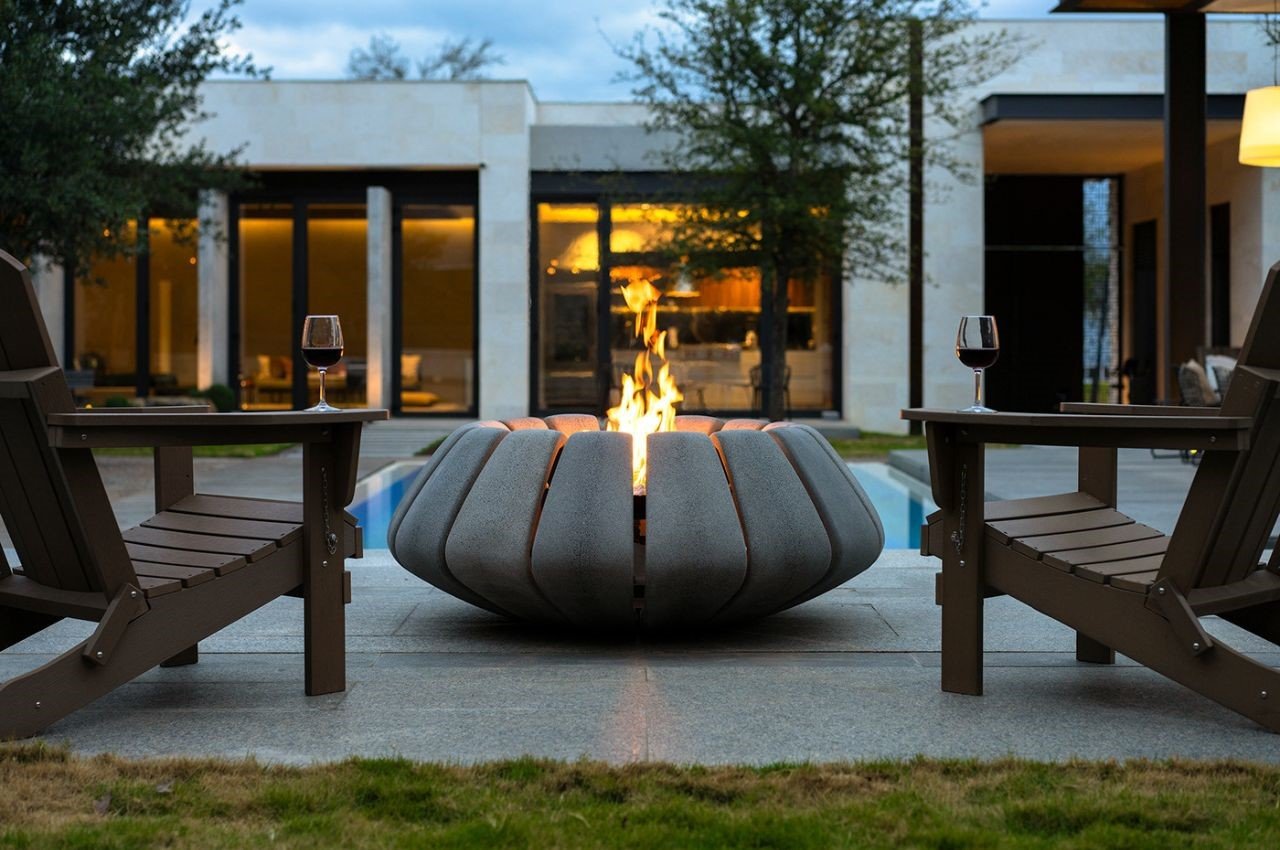 Sunflower，modularization，concrete，Fire pit，outdoors，