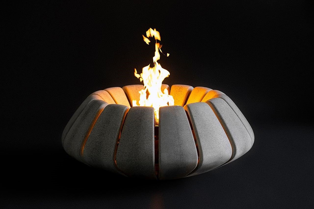 Sunflower，modularization，concrete，Fire pit，outdoors，
