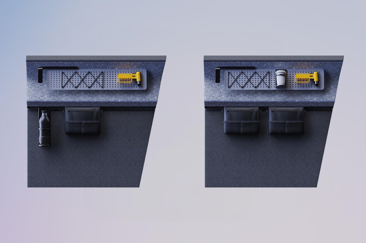 Police car interior，law enforcement department，to work in an office，space，automobile，