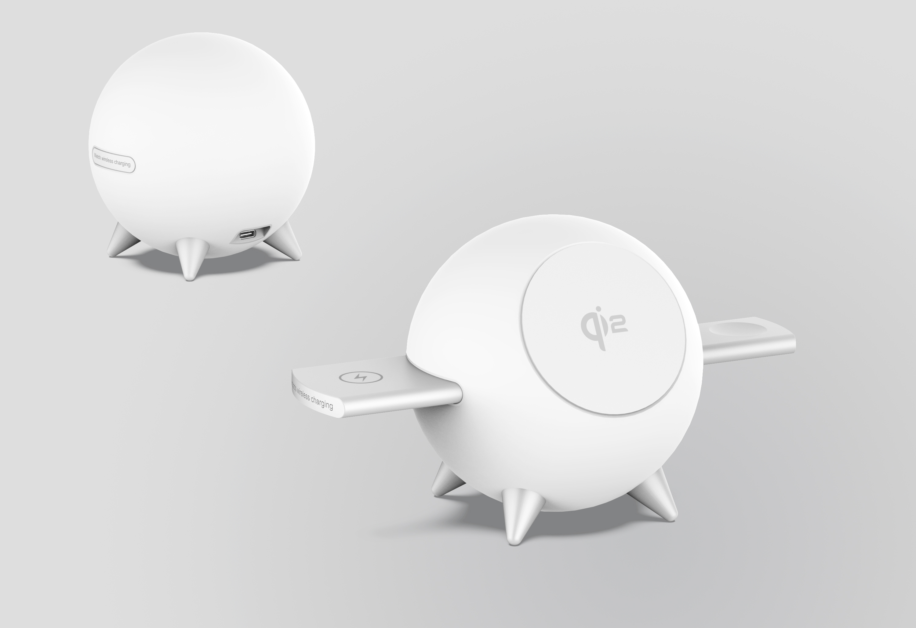 Magnetic suction three-in-one wireless night light，iphone magnetic three-in-one wireless charger with night light，