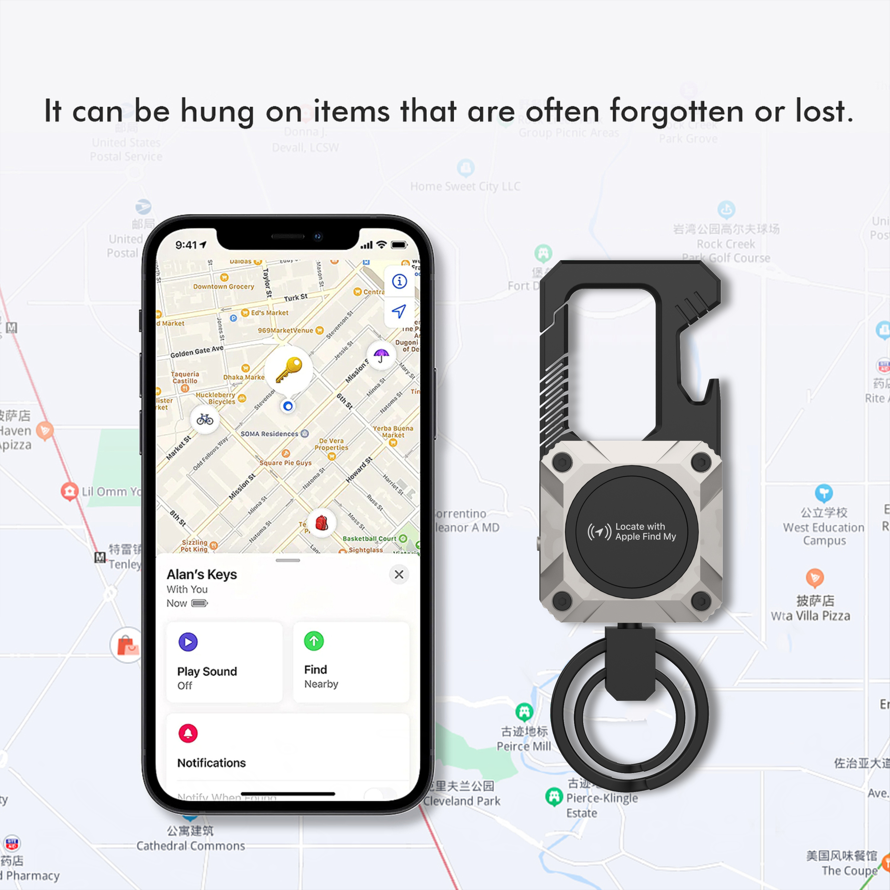 Find My Keychain Tracking Locator，