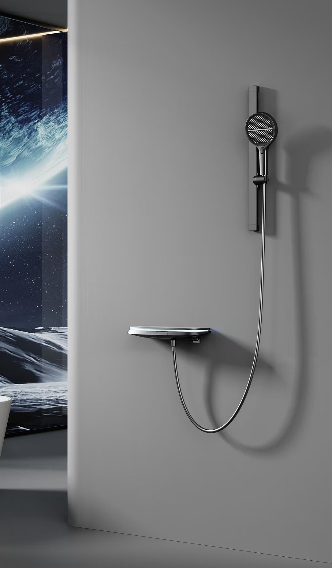 Digital shower. Atmosphere lamp. A shower. sense of science and technology，