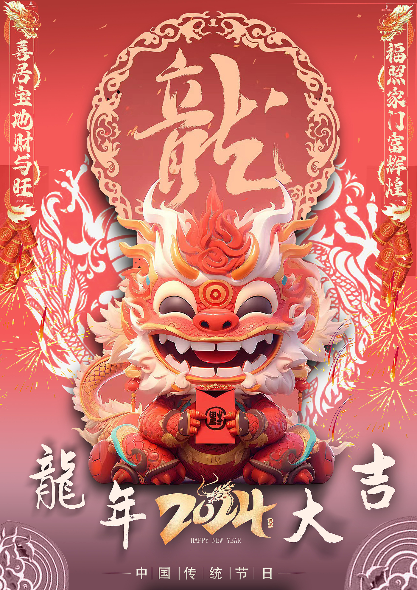 Dragon Year Daji Poster Design，