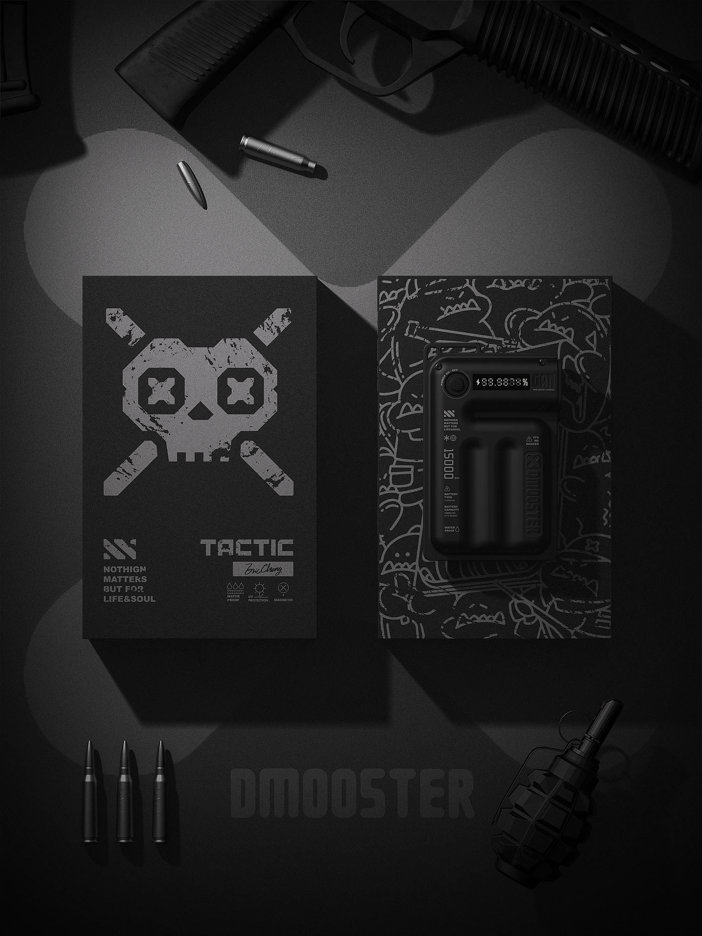 Big Monster，dmooster，portable battery，portable source，industrial design，tactics，Render，Tide card，