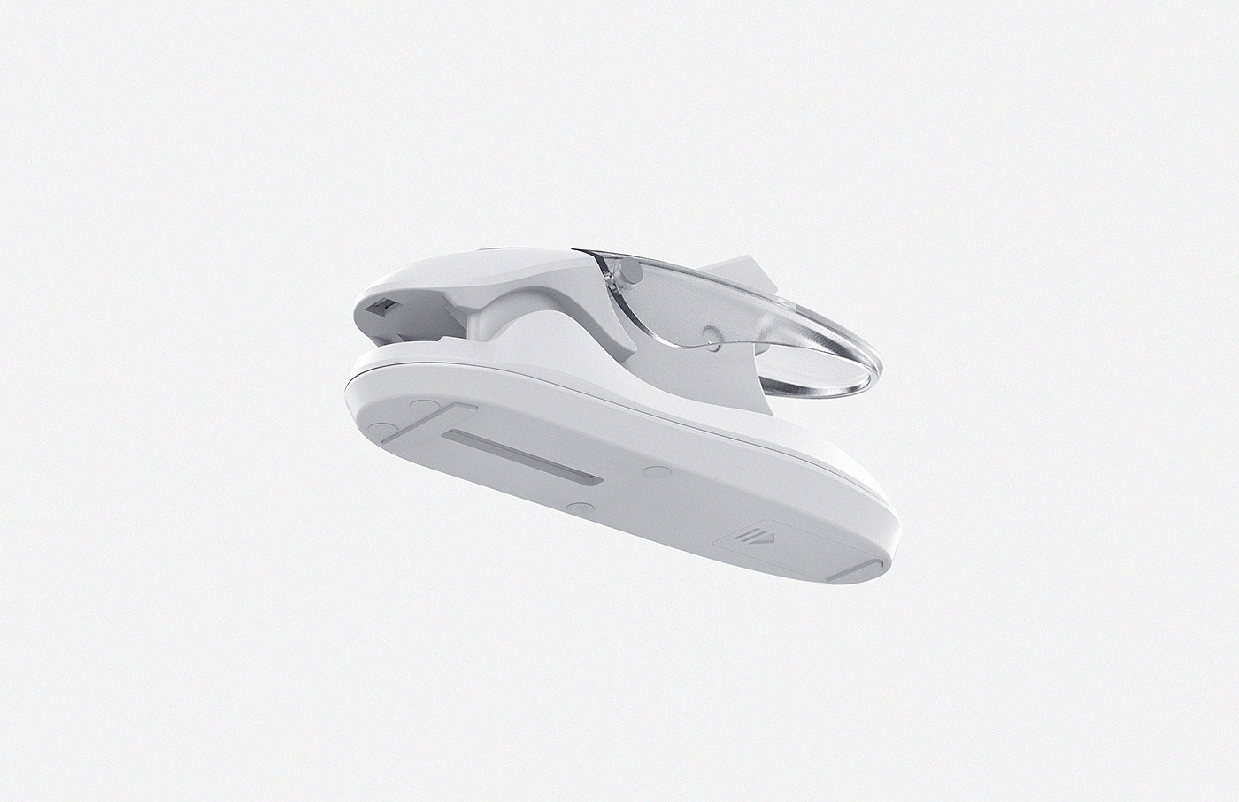 Stapleless，Stapler，white，Creative stationery，Staple less stapler，