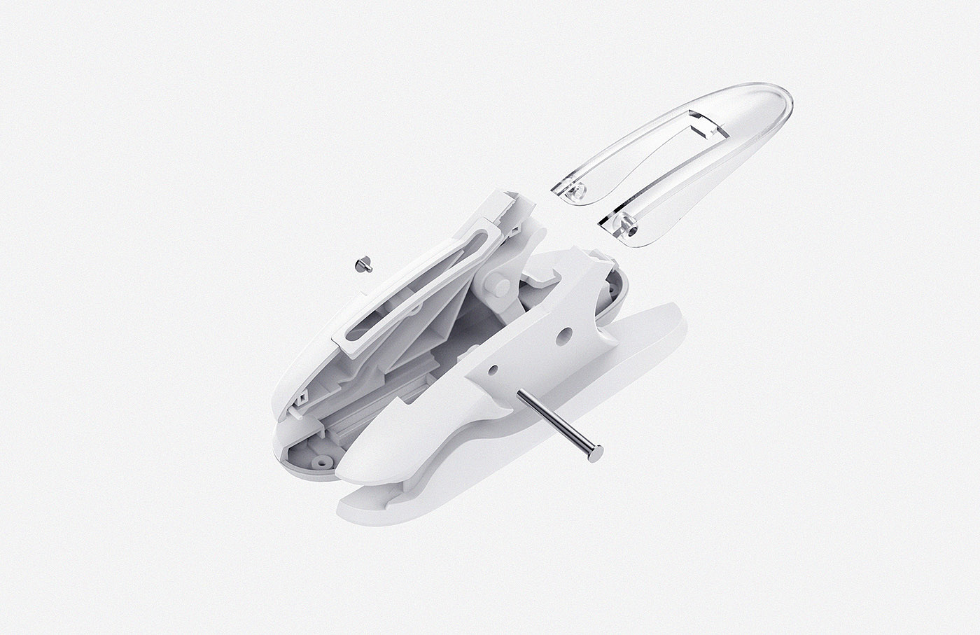 Stapleless，Stapler，white，Creative stationery，Staple less stapler，