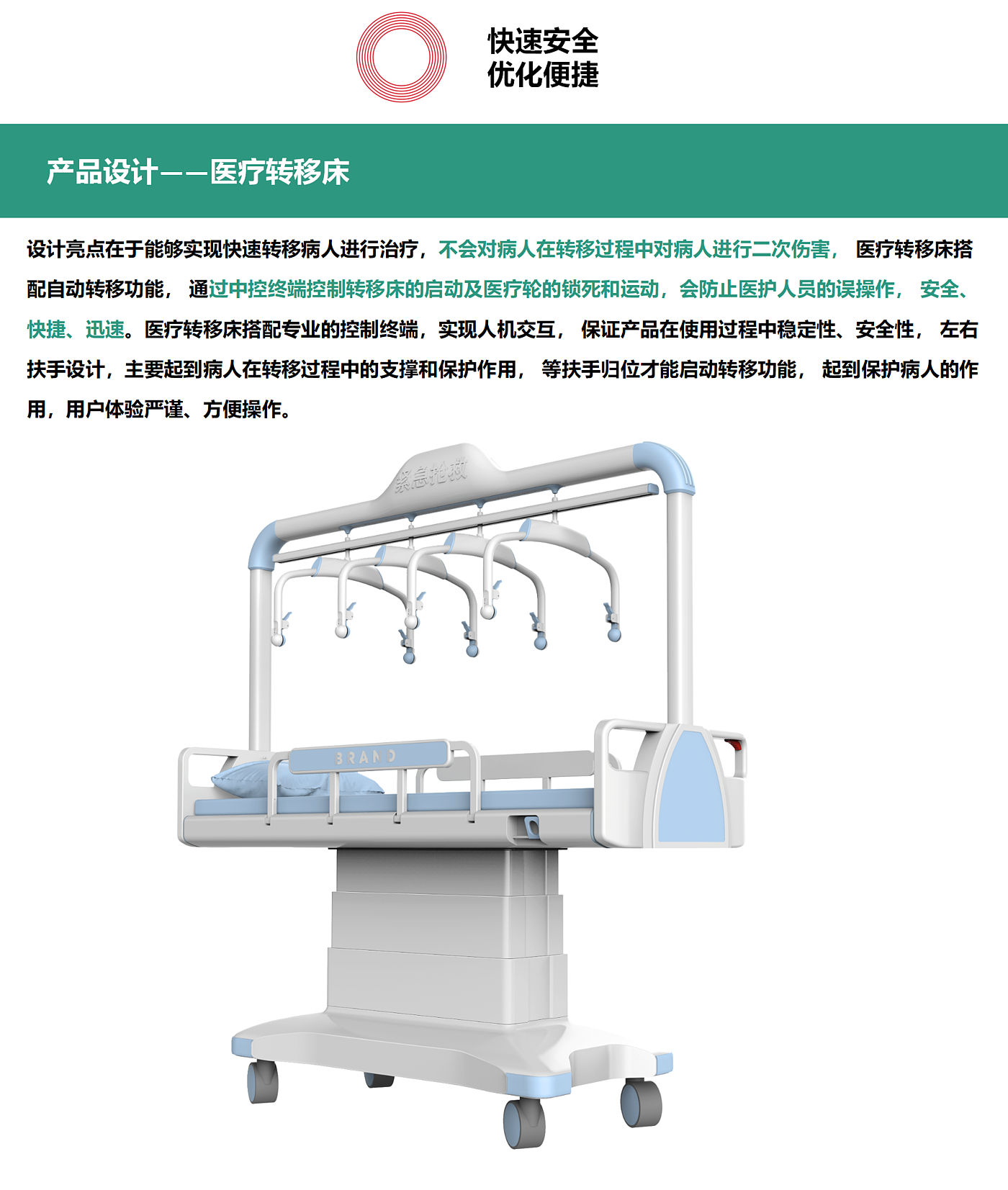 Safe and fast，Optimization and promotion，human-computer interaction，China excellent industrial design award，