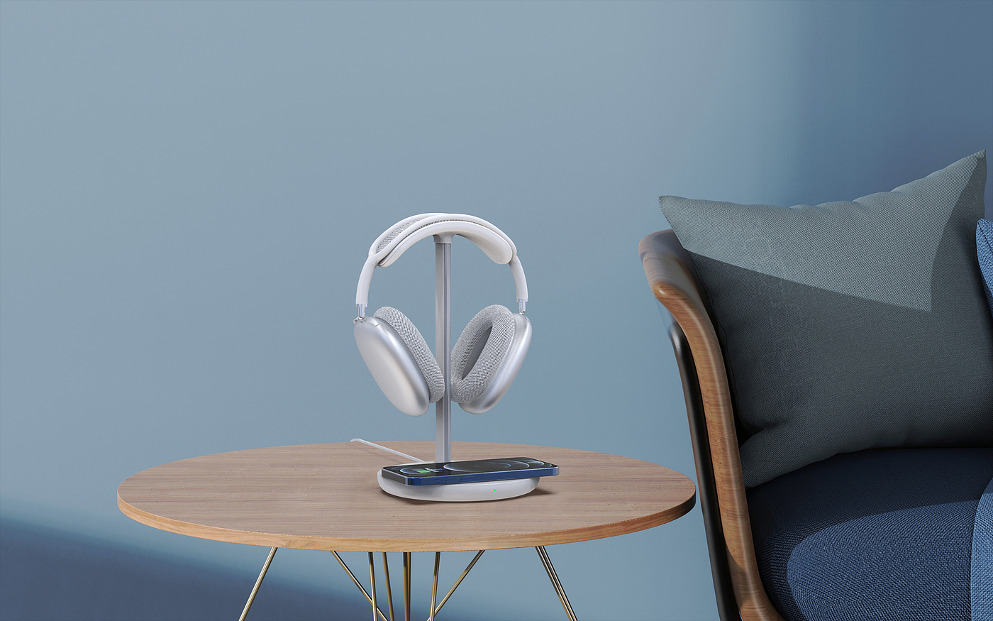 Headset stand wireless charging，