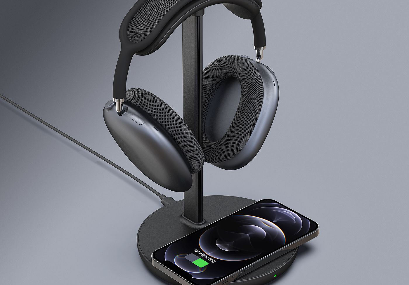 Headset stand wireless charging，